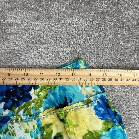 Abercrombie & Fitch Mini Skirt Women's Large Blue Floral Flare Lined Y2K - Picture 7 of 9